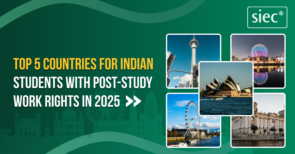 Top 5 Countries for Indian Students with Post-Study Work Rights in 2025